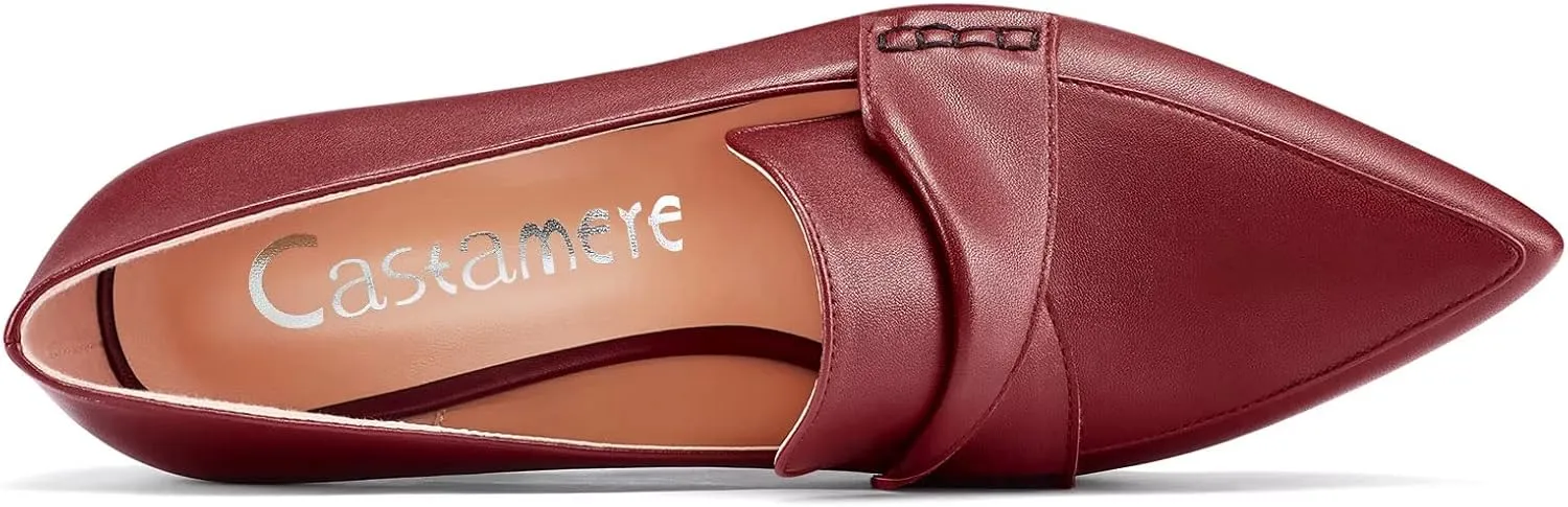 Castamere Women High Stiletto Platform Heel Pointed Toe Loafers Slip-on Pumps Work Business Office Dress 3.9 Inches Heels