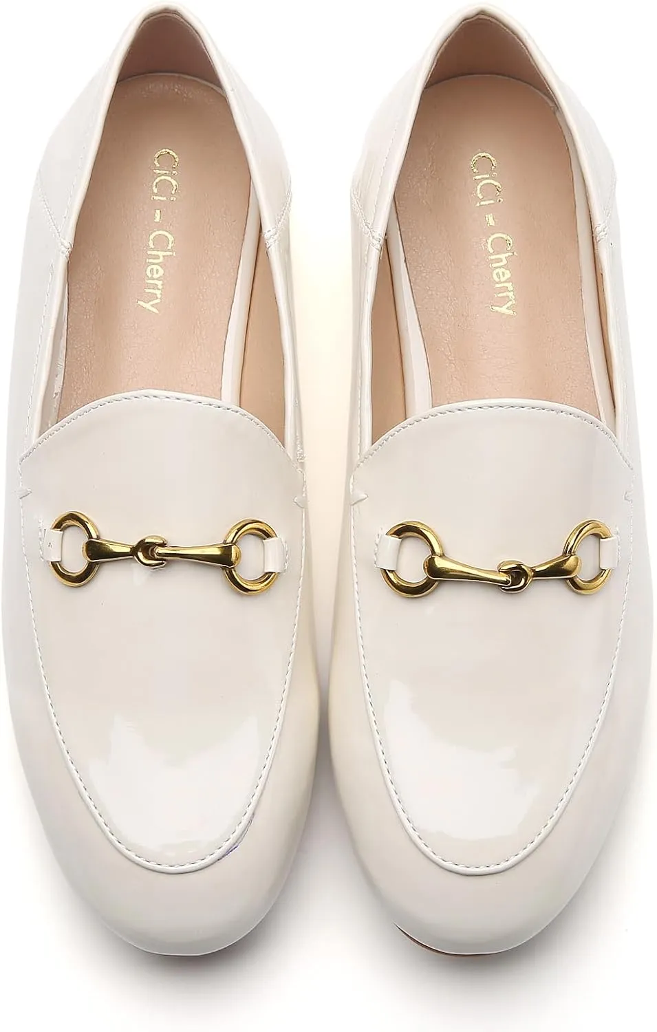 Casual Buckle Loafers for Women Work Flats Round Toe Business Backless Ballet Flats Metal Décor Driving Slip on