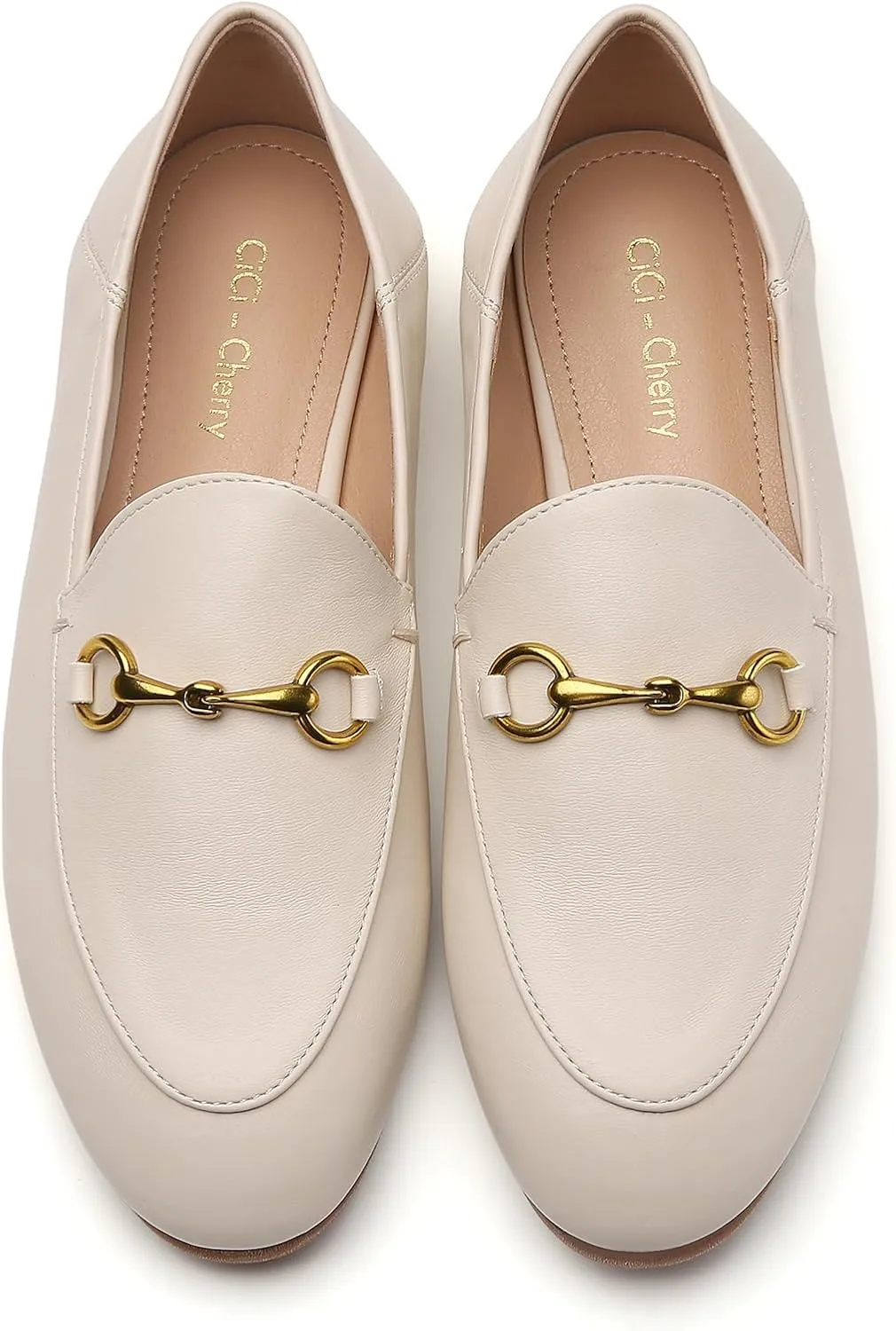 Casual Buckle Loafers for Women Work Flats Round Toe Business Backless Ballet Flats Metal Décor Driving Slip on