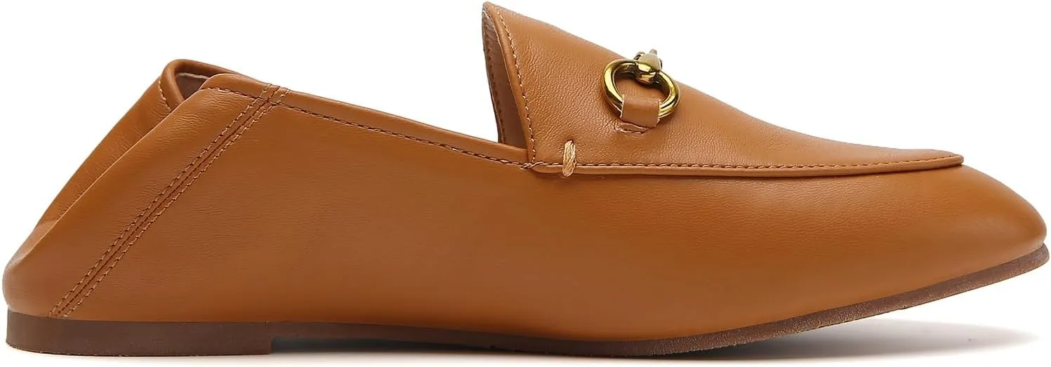Casual Buckle Loafers for Women Work Flats Round Toe Business Backless Ballet Flats Metal Décor Driving Slip on