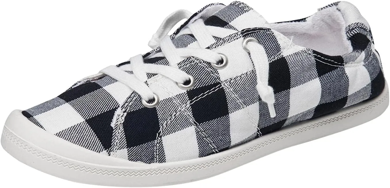 Casual Canvas Shoes Sneakers for Women, Lace up Canvas Sneakers,Lace Up Fashion Comfortable Walking Shoes,Slip On Non Slip Shoes Lace Up Canvas Low Top Shoes
