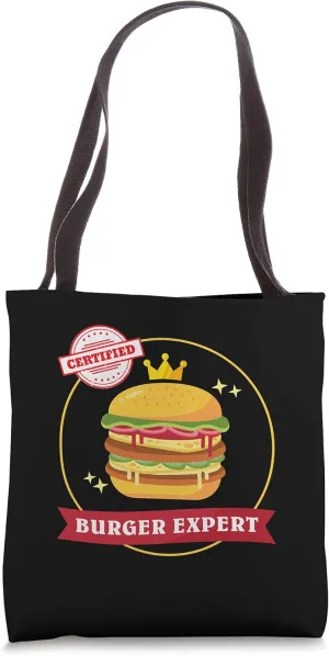 Certified Burger Expert Restaurant Patty Ketchup Bun Lettuce Tote Bag
