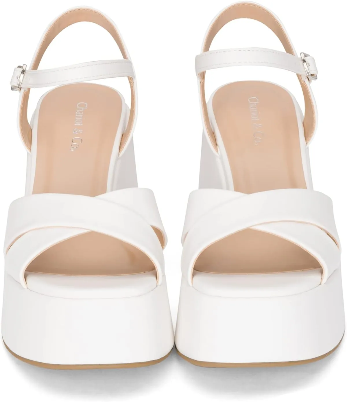Chariot & Co -Daystar- Womens Open Toe Ankle Strap Wedges Heels Platform Trendy Summer Sandals