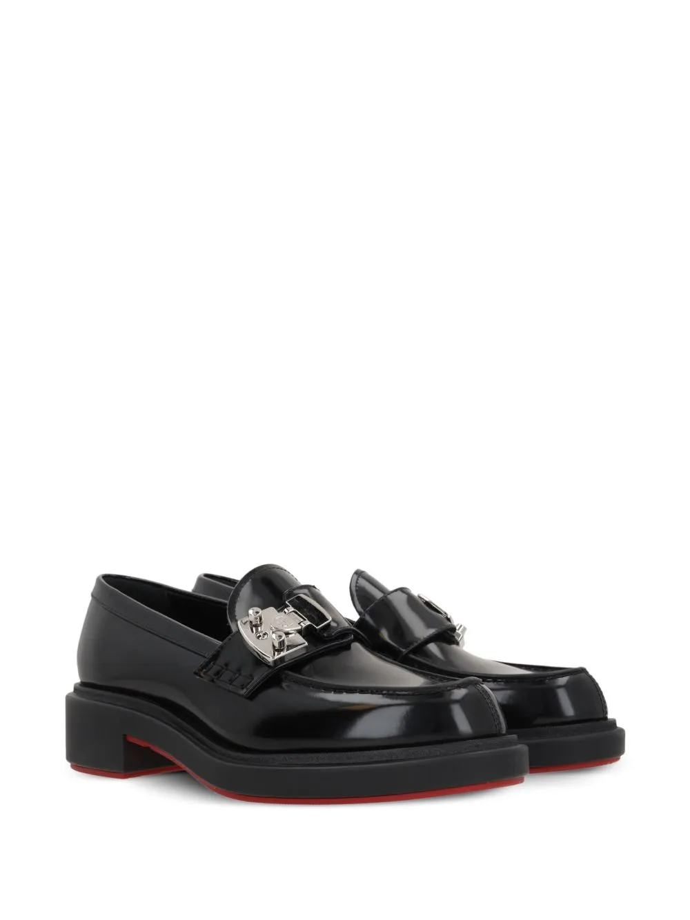 Christian Louboutin Black Urban Moc Loafers: Flat Shoes with Chunky Rubber Sole