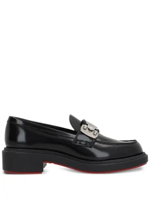 Christian Louboutin Black Urban Moc Loafers: Flat Shoes with Chunky Rubber Sole