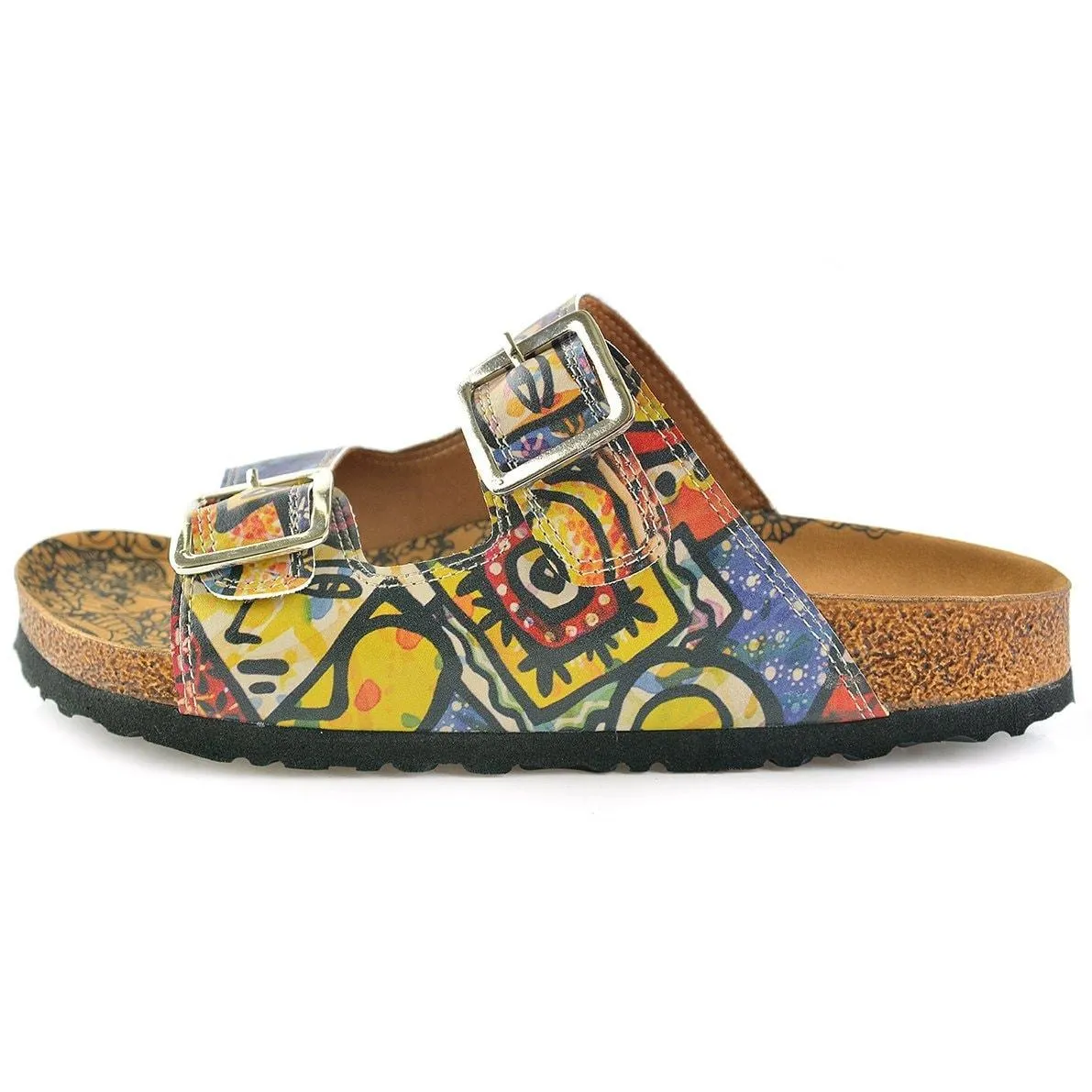 Colored Art Table Patterned Sandal - CAL206