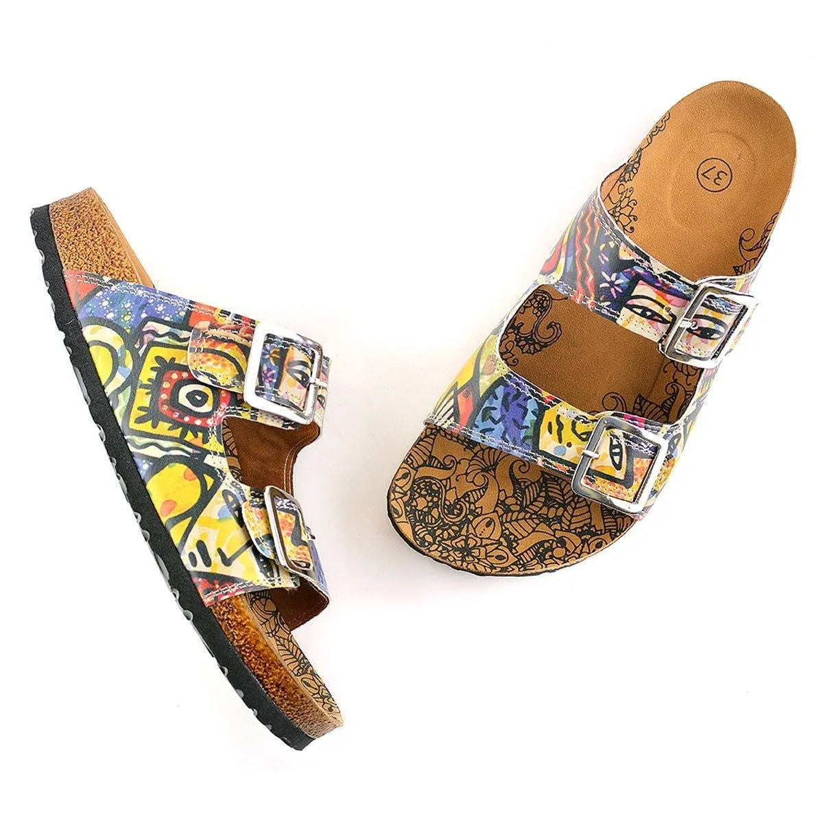 Colored Art Table Patterned Sandal - CAL206