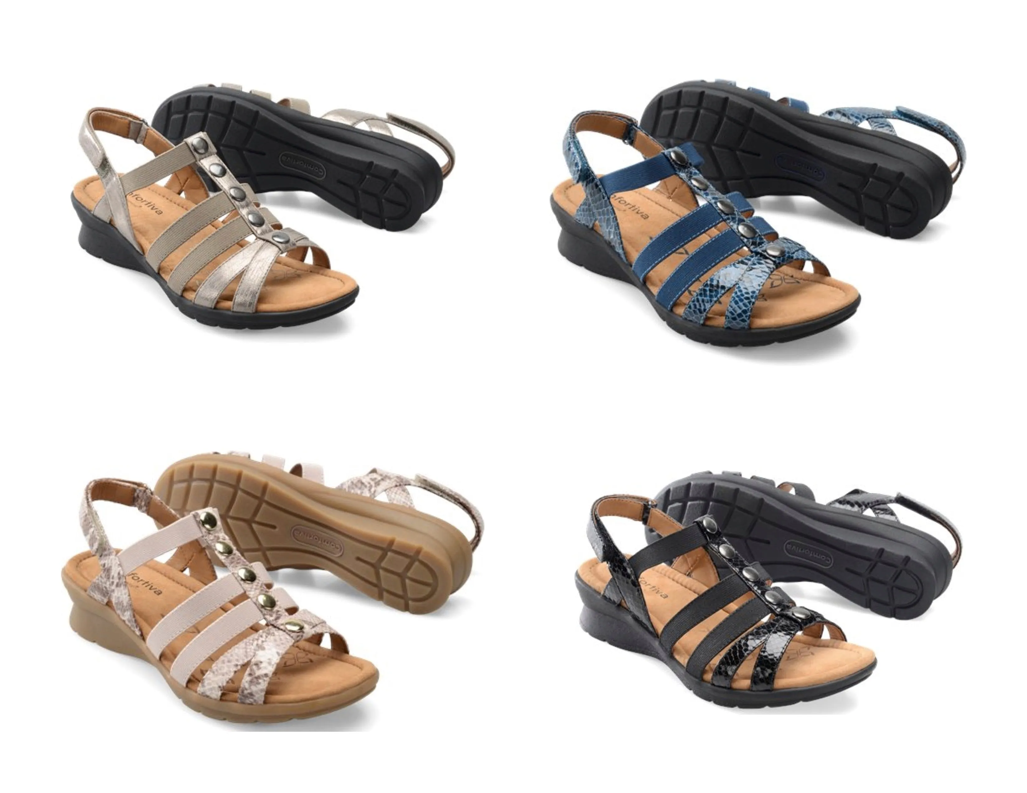COMFORTIVA Women's •Kalista• Wedge Sandal - Available in Medium and Wide Width