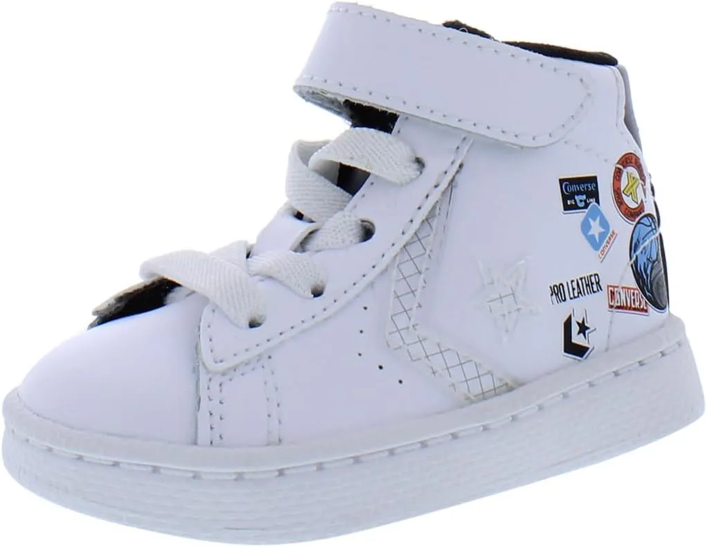 Converse Pro Leather Hi Infant/Toddler Shoes Size 7, Color: White/White/Multicolored-White