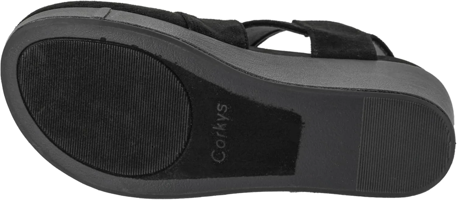 Corkys Footwear Case Closed Wedge - A Stylish 2.5-Inch Heel with 1-Inch Platform, Closed Toe, Cross Strap Upper, Hook N Loop Ankle Strap Closure, and EVA Insoles