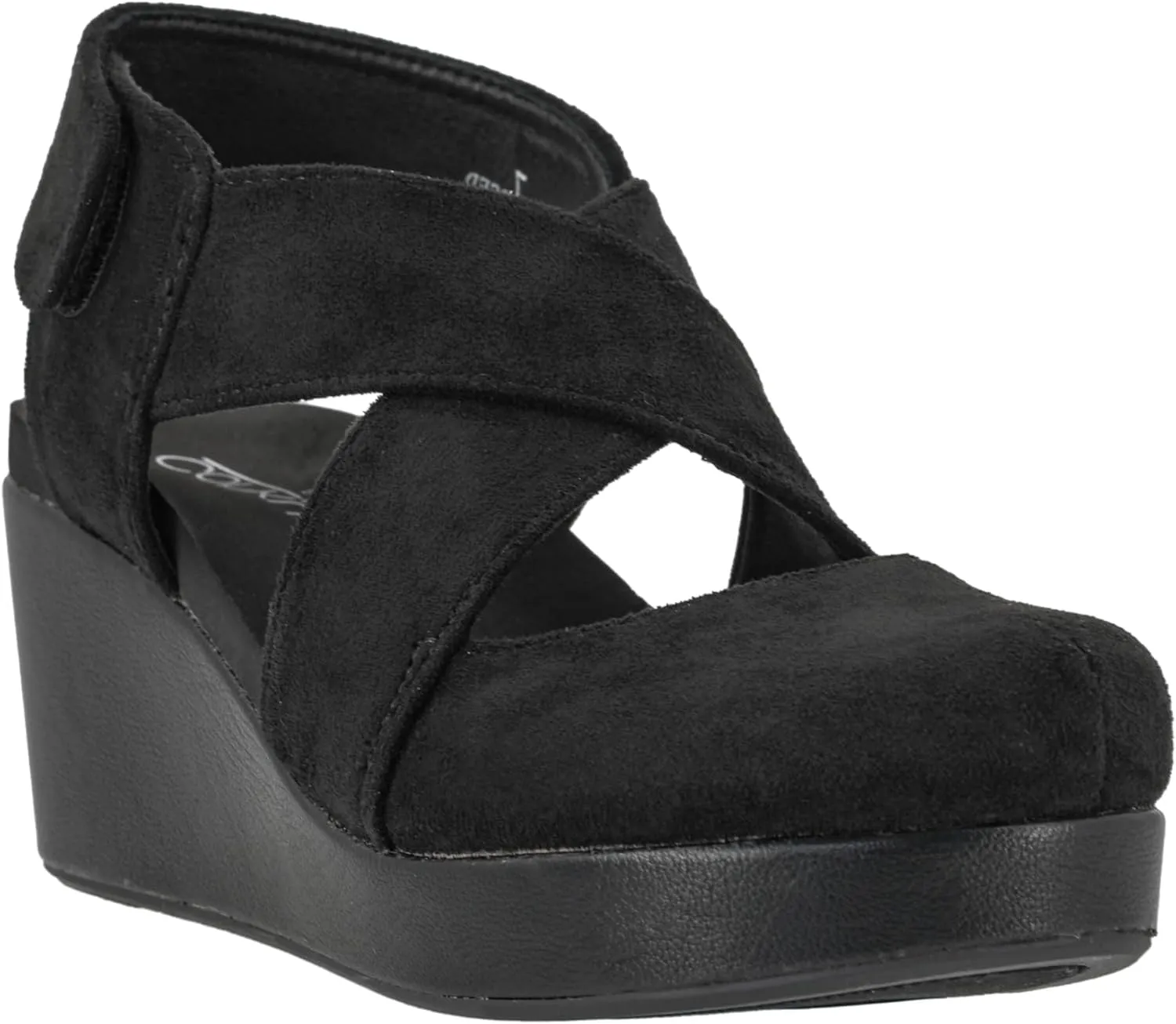 Corkys Footwear Case Closed Wedge - A Stylish 2.5-Inch Heel with 1-Inch Platform, Closed Toe, Cross Strap Upper, Hook N Loop Ankle Strap Closure, and EVA Insoles