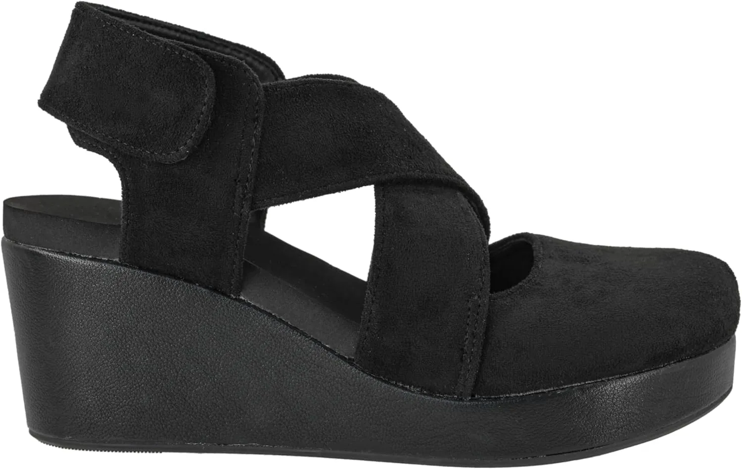 Corkys Footwear Case Closed Wedge - A Stylish 2.5-Inch Heel with 1-Inch Platform, Closed Toe, Cross Strap Upper, Hook N Loop Ankle Strap Closure, and EVA Insoles