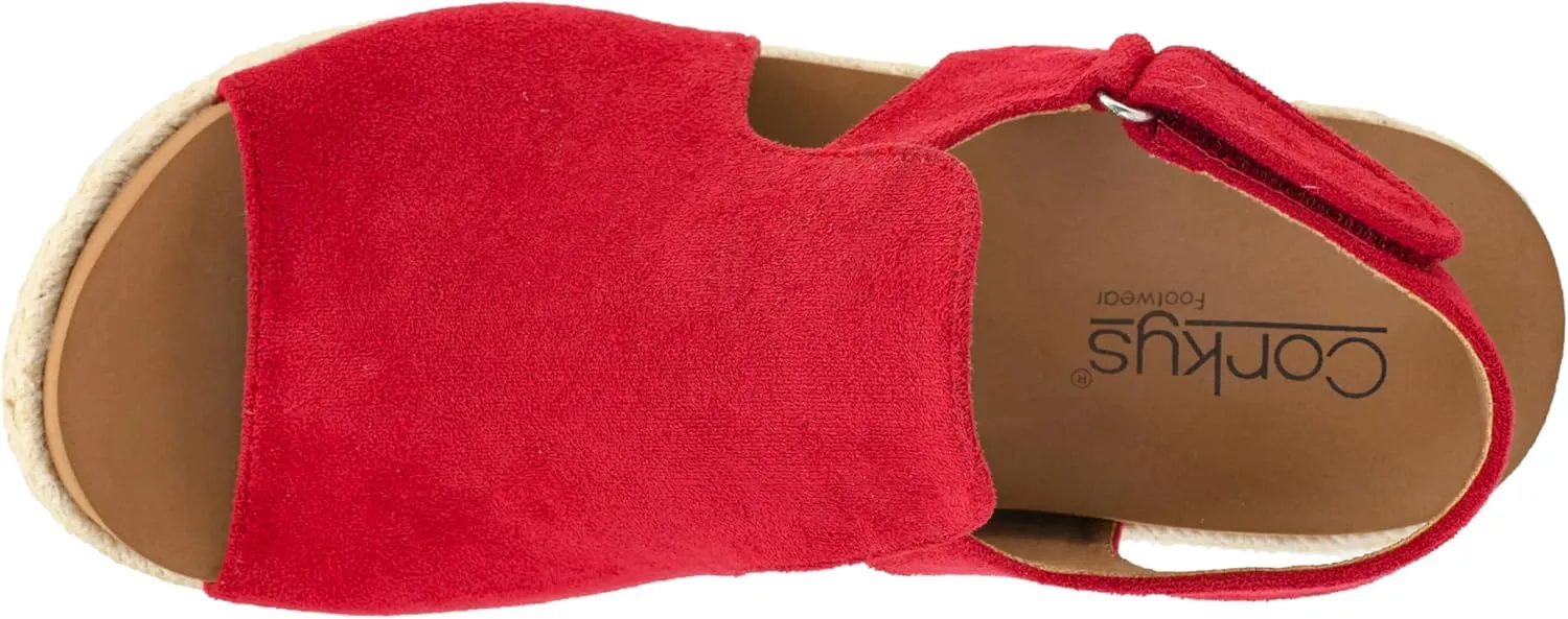 Corkys Footwear Pose Wedges | Memory Foam Insoles, 2.5-Inch Heel, Hook and Loop Closure | Stylish and Comfortable for All Day Wear
