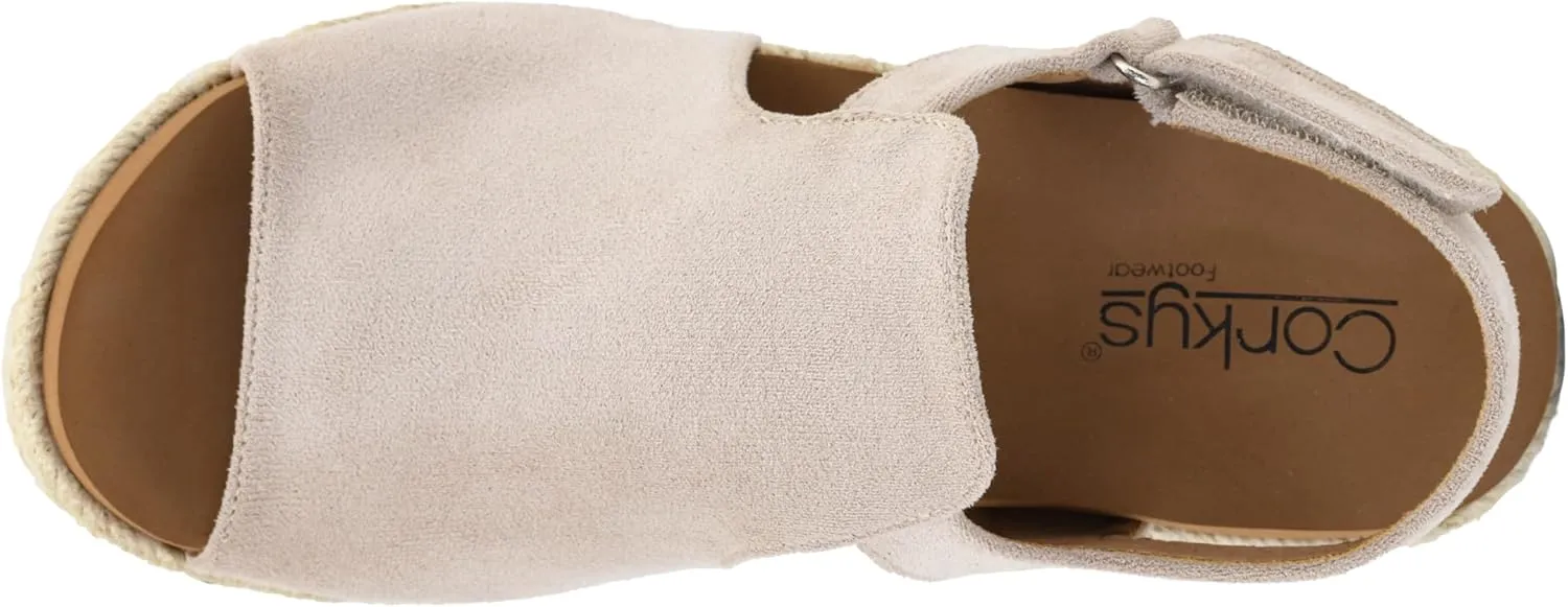 Corkys Footwear Pose Wedges | Memory Foam Insoles, 2.5-Inch Heel, Hook and Loop Closure | Stylish and Comfortable for All Day Wear