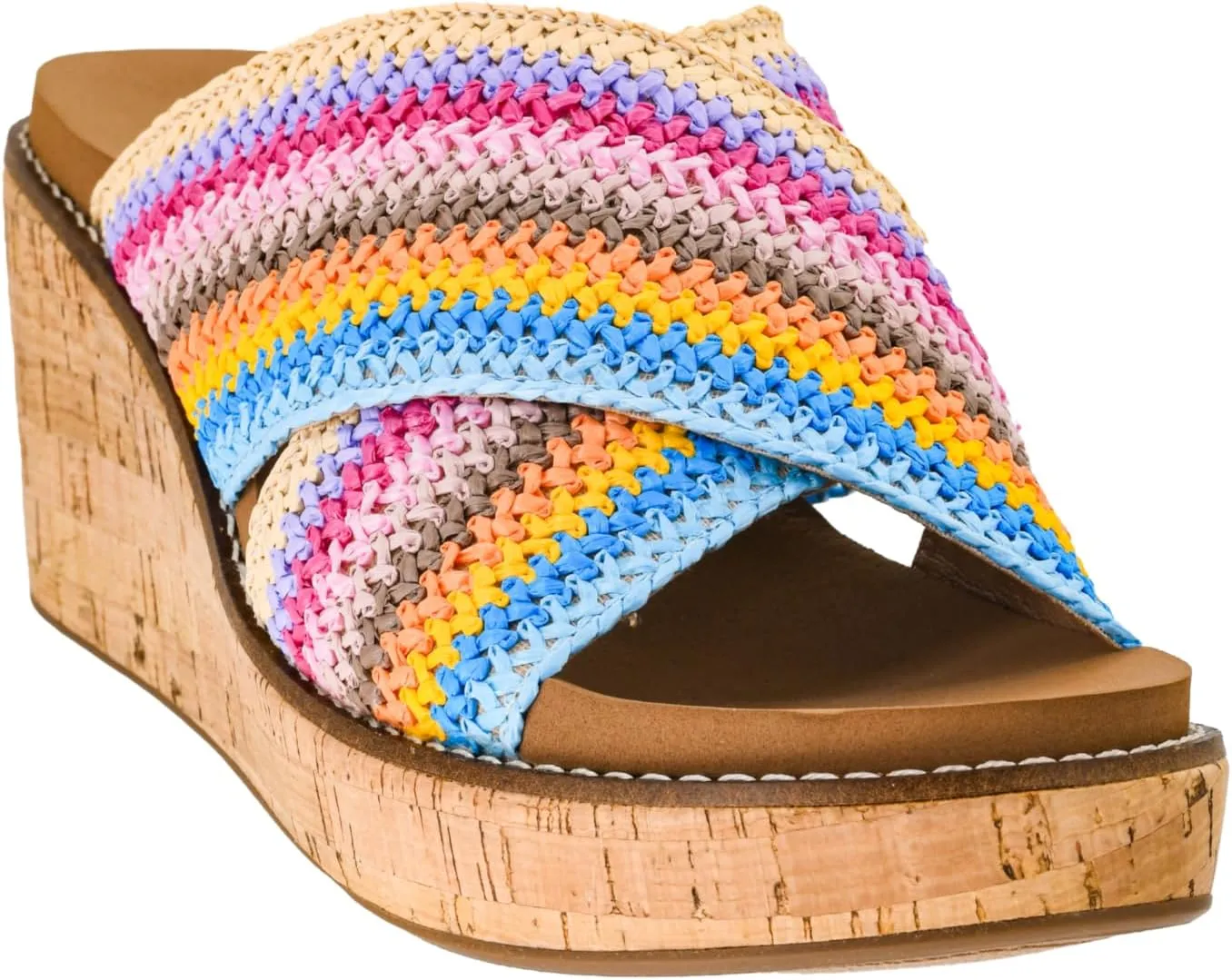 Corkys Footwear The Peace Out 2.5-Inch Woven Strap Wedge - Trendy and Chic Strap Design, Comfortable, Lightweight, and Durable Summer Wedges for Versatile Fashion