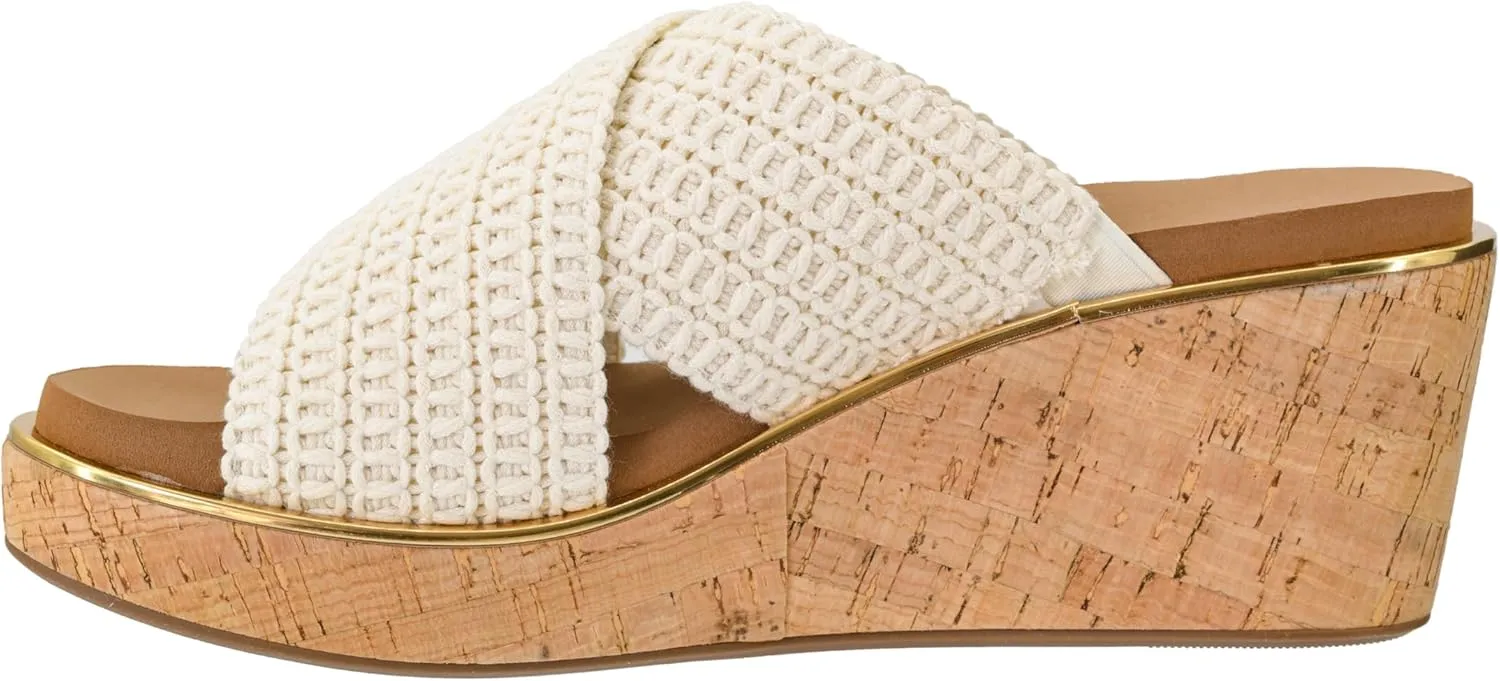 Corkys Footwear The Peace Out 2.5-Inch Woven Strap Wedge - Trendy and Chic Strap Design, Comfortable, Lightweight, and Durable Summer Wedges for Versatile Fashion