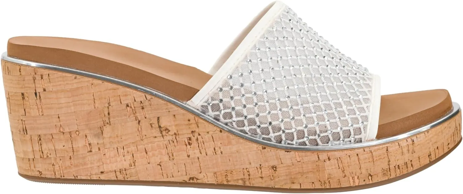 Corkys Footwear Women's Lets Mesh Around 2.5-Inch Wedges - Featuring A Single Mesh Strap With Rhinestones, All-Day Comfort With EVA Insoles, And A Stylish Design for Every Occasion