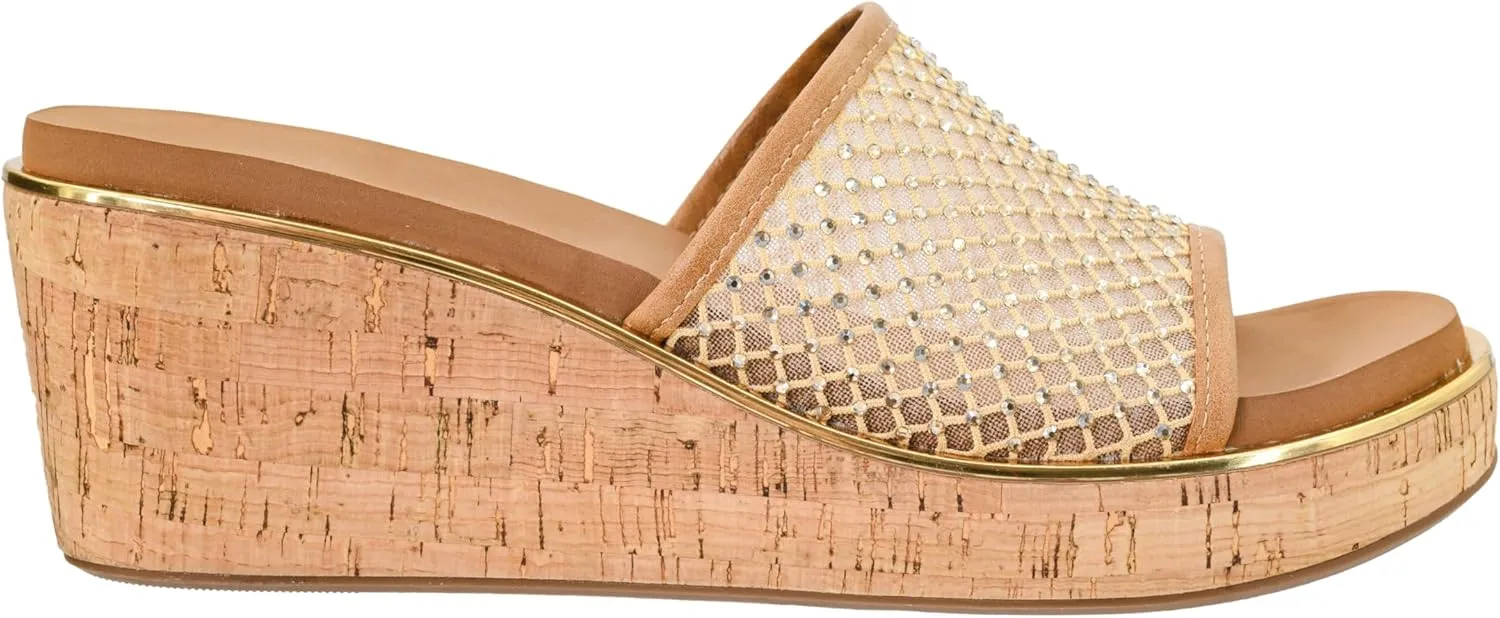 Corkys Footwear Women's Lets Mesh Around 2.5-Inch Wedges - Featuring A Single Mesh Strap With Rhinestones, All-Day Comfort With EVA Insoles, And A Stylish Design for Every Occasion