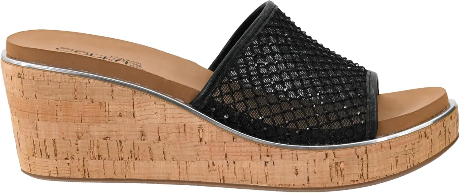 Corkys Footwear Women's Lets Mesh Around 2.5-Inch Wedges - Featuring A Single Mesh Strap With Rhinestones, All-Day Comfort With EVA Insoles, And A Stylish Design for Every Occasion