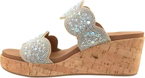 Corkys Footwear Women's Make A Toast - 2.5-Inch Wedges - Stylish Circle Design Straps, Casual Sophistication, Comfort EVA Insole for All-Day Wear