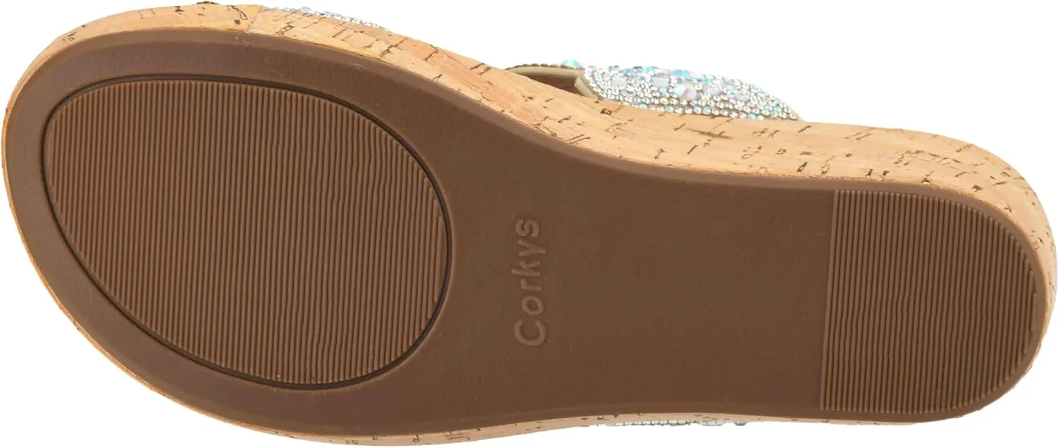 Corkys Footwear Women's Make A Toast - 2.5-Inch Wedges - Stylish Circle Design Straps, Casual Sophistication, Comfort EVA Insole for All-Day Wear