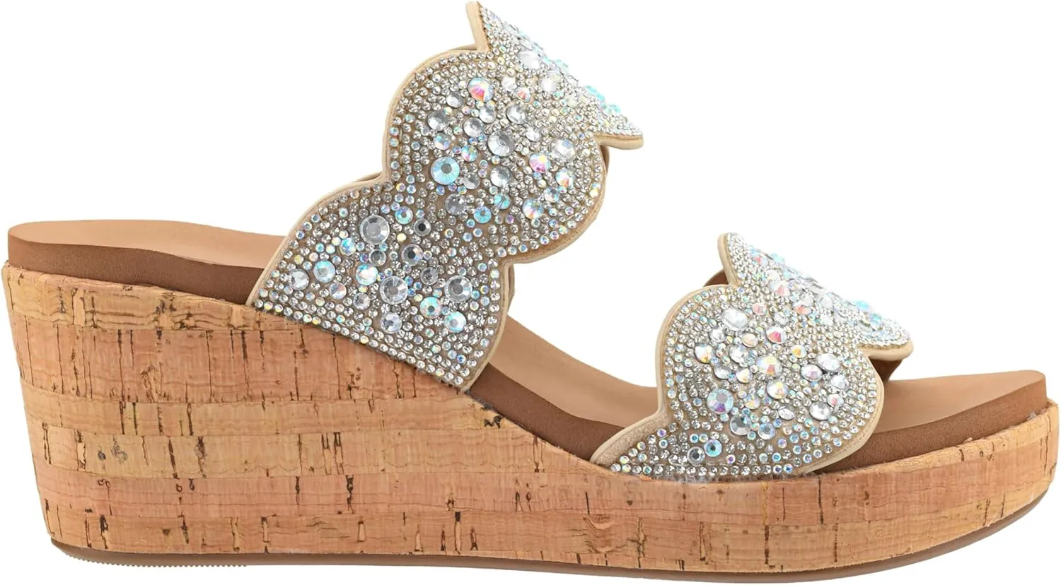 Corkys Footwear Women's Make A Toast - 2.5-Inch Wedges - Stylish Circle Design Straps, Casual Sophistication, Comfort EVA Insole for All-Day Wear