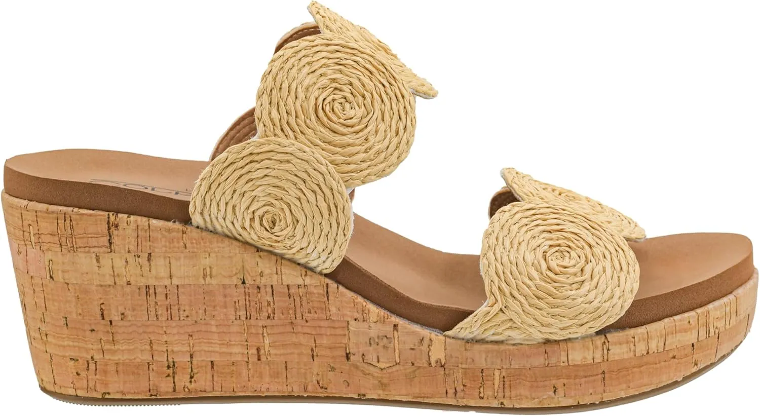 Corkys Footwear Women's Make A Toast Wedges - Featuring A 2.5-Inch Heel, Stylish Circle Design Straps, Corkys Signature Soft EVA Insoles for All-Day Comfort