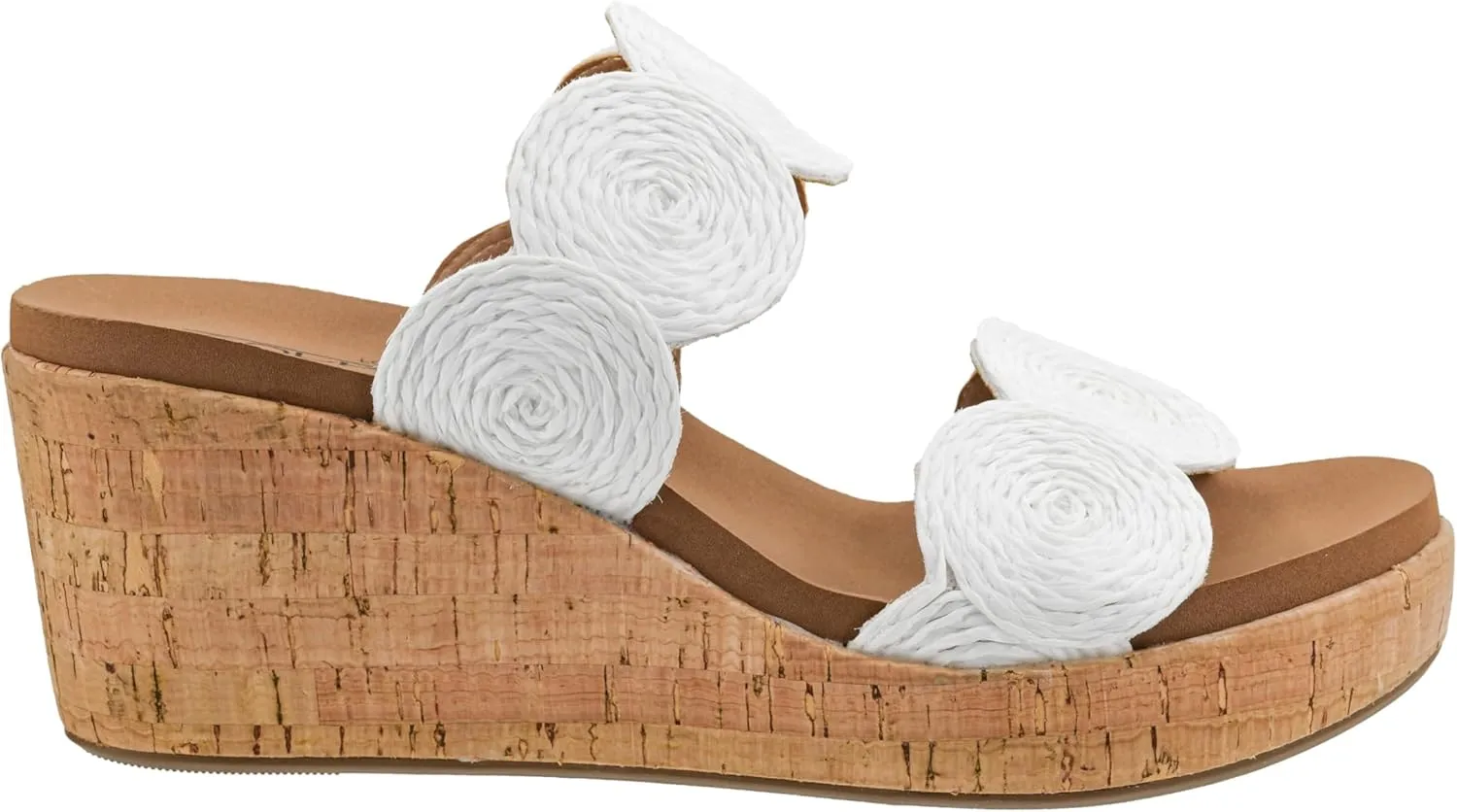 Corkys Footwear Women's Make A Toast Wedges - Featuring A 2.5-Inch Heel, Stylish Circle Design Straps, Corkys Signature Soft EVA Insoles for All-Day Comfort