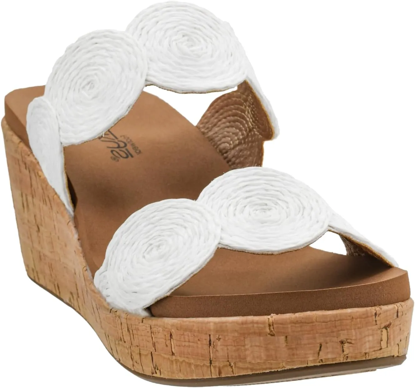 Corkys Footwear Women's Make A Toast Wedges - Featuring A 2.5-Inch Heel, Stylish Circle Design Straps, Corkys Signature Soft EVA Insoles for All-Day Comfort