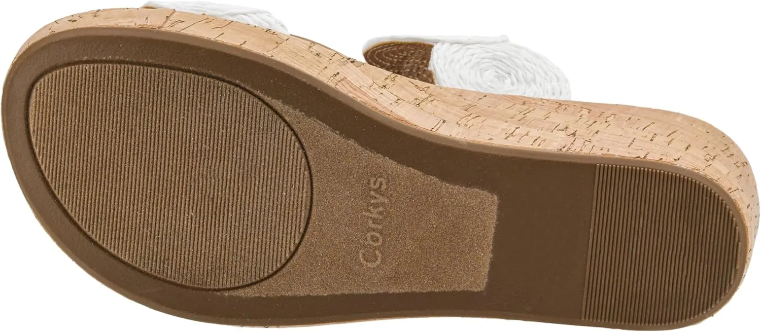 Corkys Footwear Women's Make A Toast Wedges - Featuring A 2.5-Inch Heel, Stylish Circle Design Straps, Corkys Signature Soft EVA Insoles for All-Day Comfort