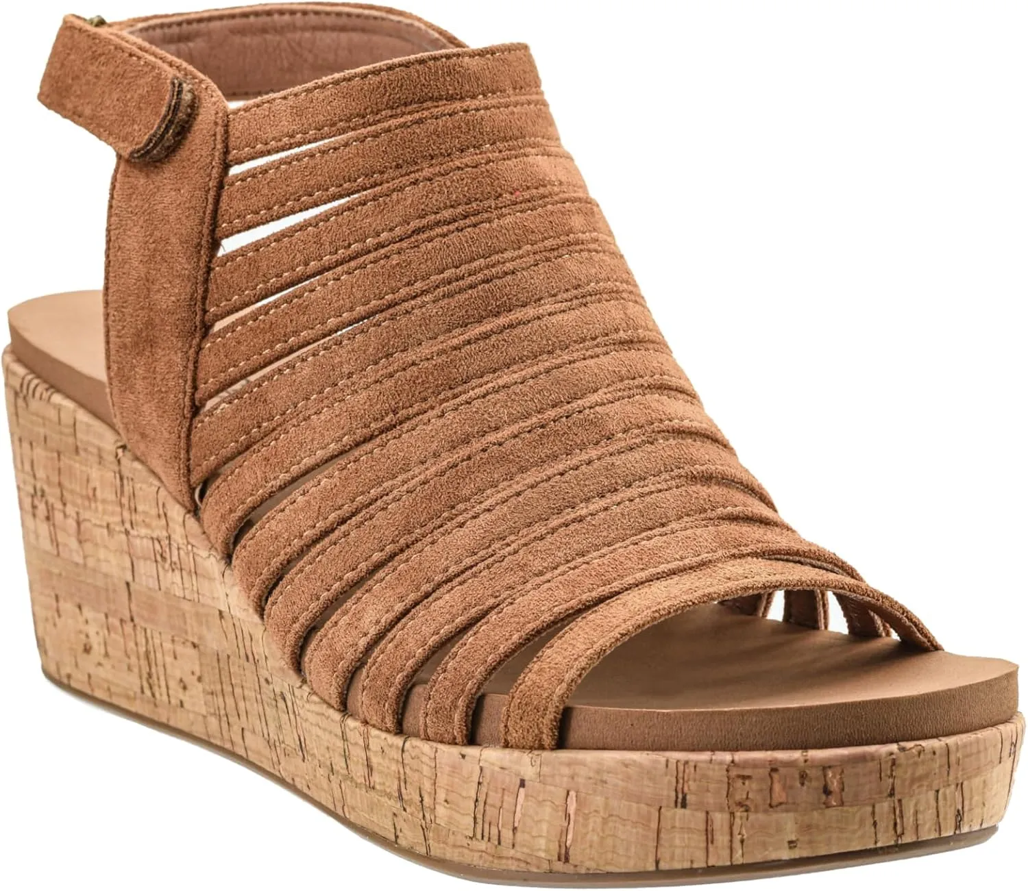 Corkys Footwear Women's Oopsie Daisey Wedge - Featuring a 2.5-Inch Heel, A Strappy and Breathable Upper, Signature Corkys Soft EVA Insoles for All-Day Wear