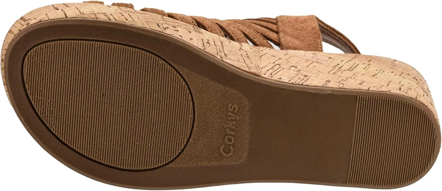 Corkys Footwear Women's Oopsie Daisey Wedge - Featuring a 2.5-Inch Heel, A Strappy and Breathable Upper, Signature Corkys Soft EVA Insoles for All-Day Wear
