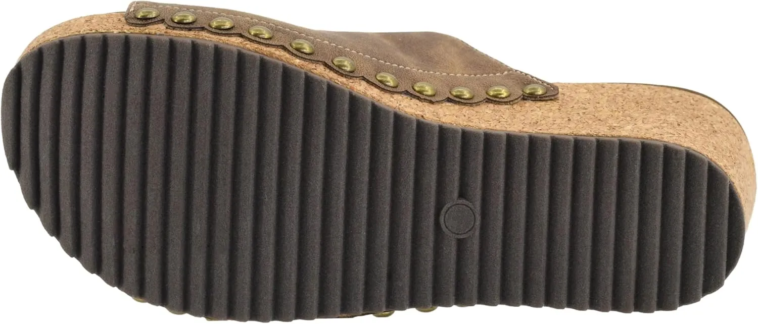 Corkys Footwear Womens Saddle Up Wedges - Featuring a Chic 2.5-Inch Heel, A Wide Strap Upper with Western Stitching and Elastic Gore, and Corkys Signature EVA Insoles