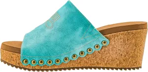 Corkys Footwear Womens Saddle Up Wedges - Featuring a Chic 2.5-Inch Heel, A Wide Strap Upper with Western Stitching and Elastic Gore, and Corkys Signature EVA Insoles