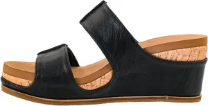 Corkys Footwear Womens Table For Two Wedges - Featuring A 2-Inch Heel, Soft and Cushioned EVA Insoles, A Double Strap, And A Vegan Leather Wrapped Outsole
