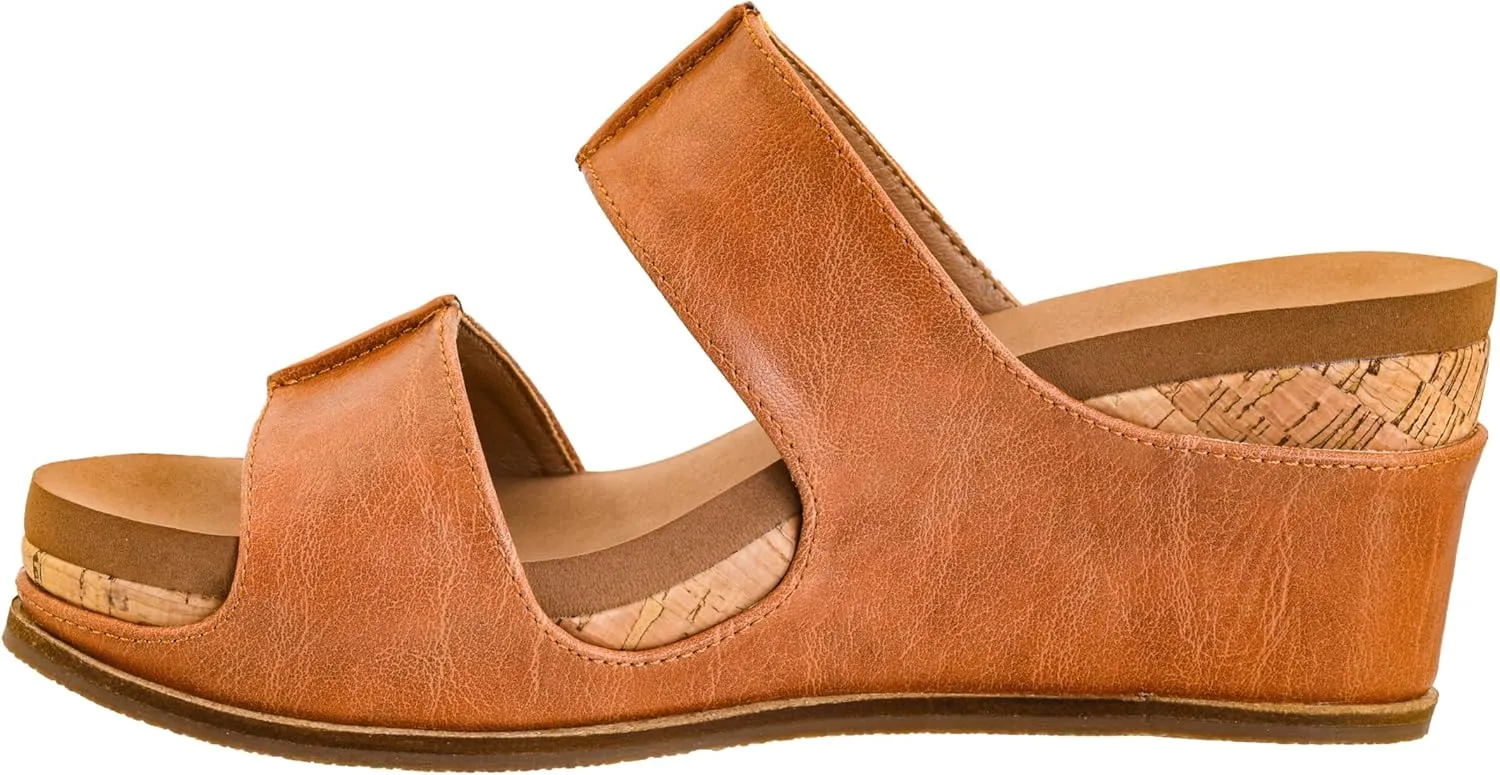 Corkys Footwear Womens Table For Two Wedges - Featuring A 2-Inch Heel, Soft and Cushioned EVA Insoles, A Double Strap, And A Vegan Leather Wrapped Outsole