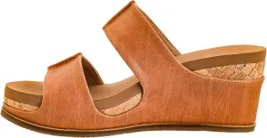 Corkys Footwear Womens Table For Two Wedges - Featuring A 2-Inch Heel, Soft and Cushioned EVA Insoles, A Double Strap, And A Vegan Leather Wrapped Outsole