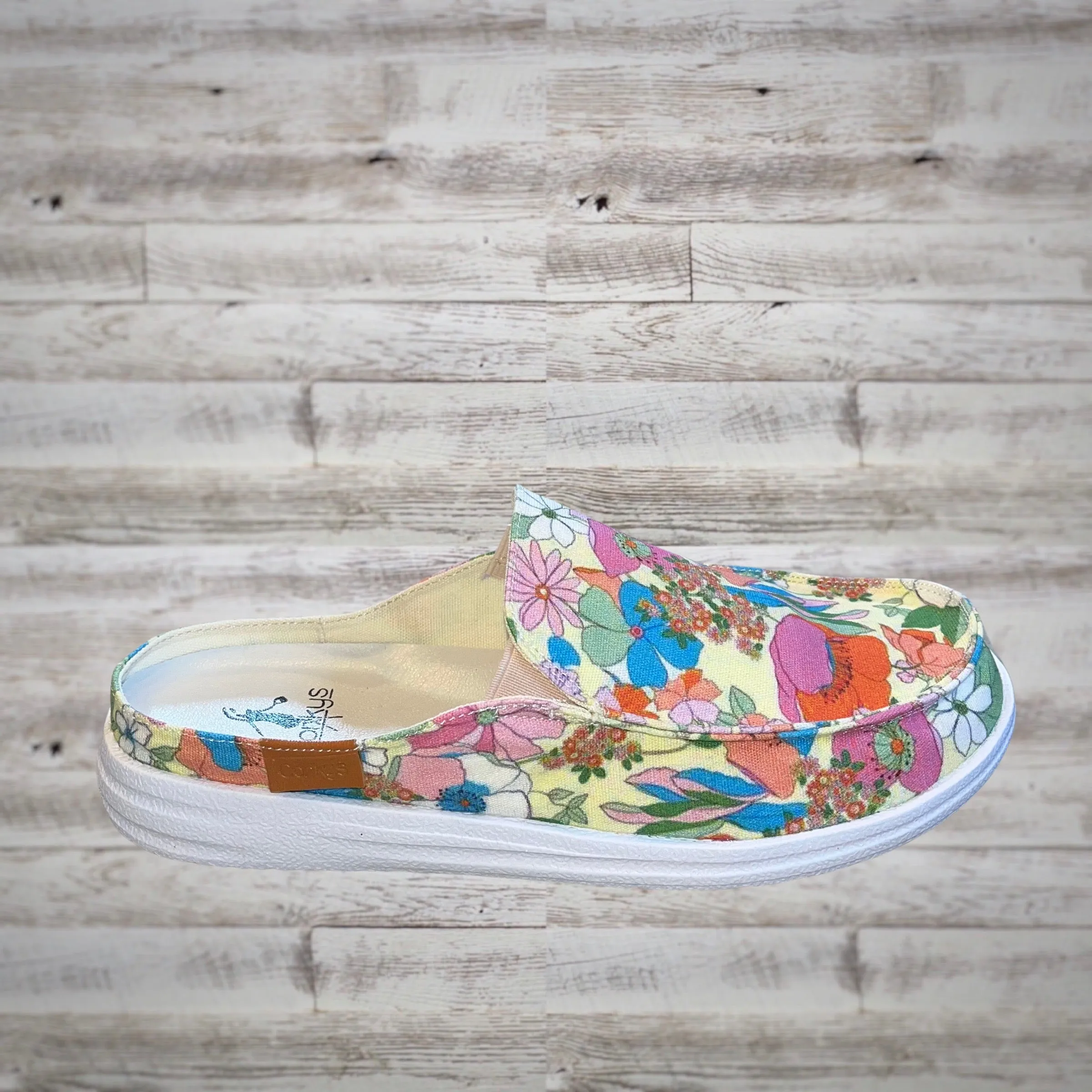 Corky’s Pontoon Spring Bloom Canvas Slip On Mule Boat Shoes