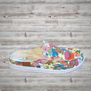 Corky’s Pontoon Spring Bloom Canvas Slip On Mule Boat Shoes