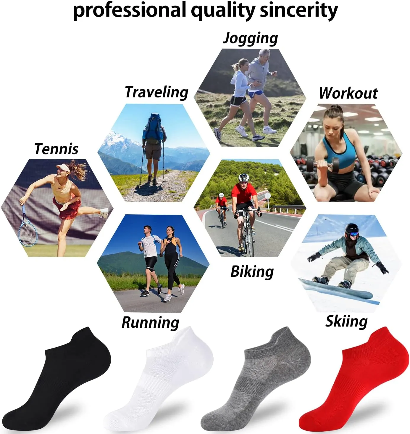 Corlap 8 Pairs Ankle Athletic Running Socks Thin Low Cut Sports Tab Socks for Men and Women