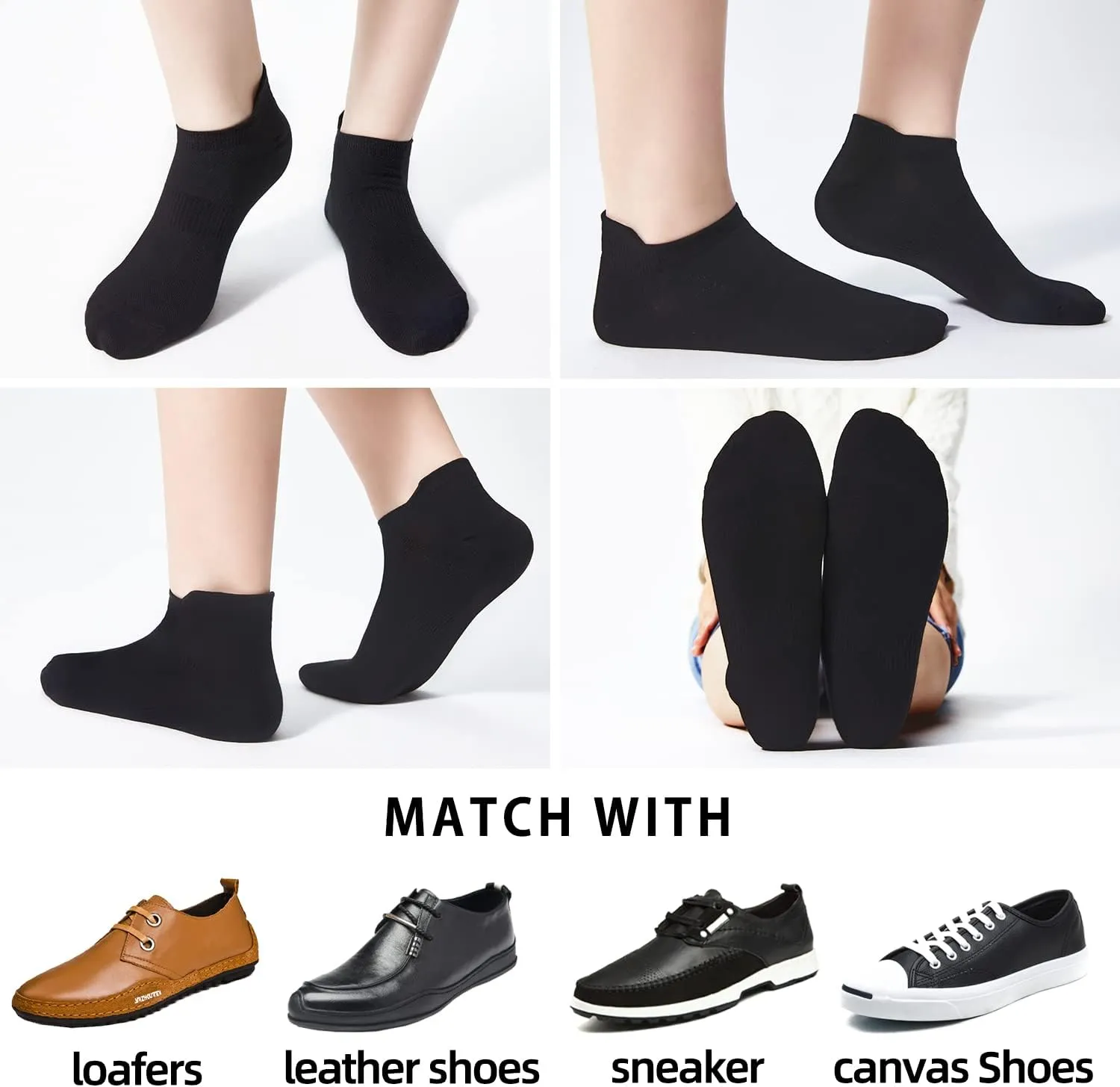 Corlap 8 Pairs Ankle Athletic Running Socks Thin Low Cut Sports Tab Socks for Men and Women