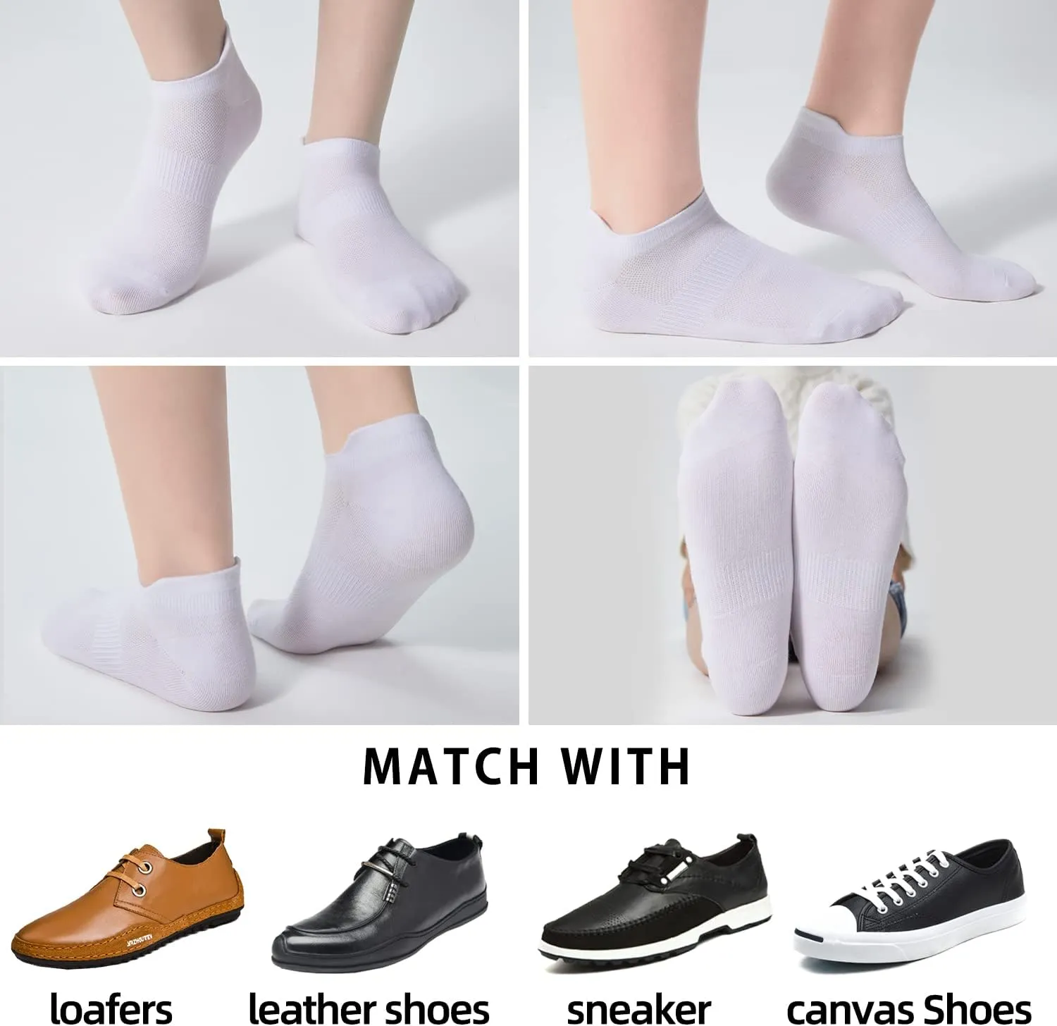 Corlap 8 Pairs Ankle Athletic Running Socks Thin Low Cut Sports Tab Socks for Men and Women