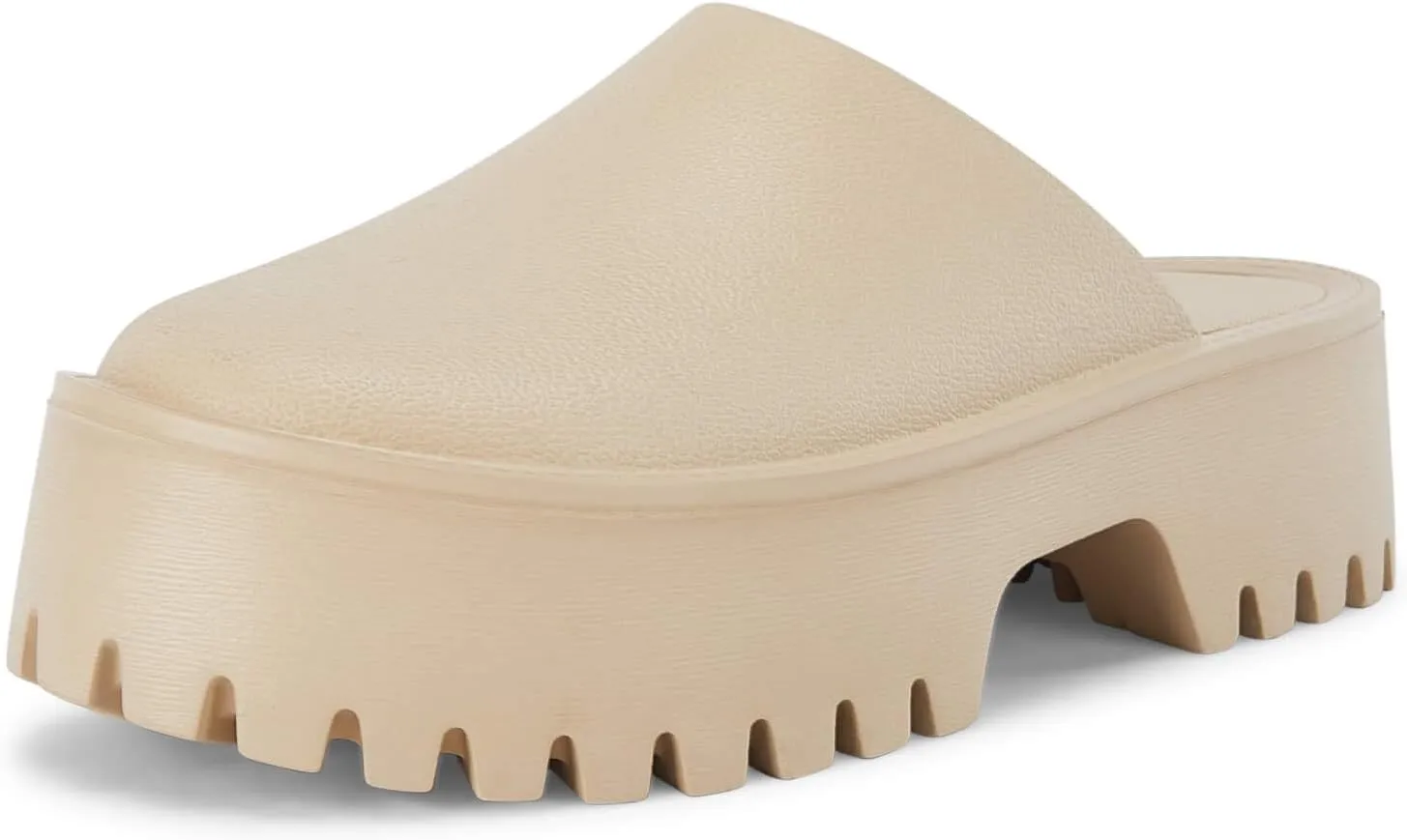 Coutgo Women's Platform Mules Slip On Thick Sole Slippers Closed Toe Cute Comfort Shoes
