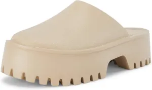 Coutgo Women's Platform Mules Slip On Thick Sole Slippers Closed Toe Cute Comfort Shoes