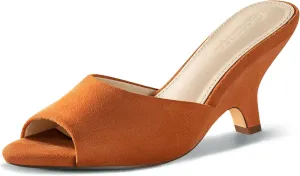 Coutgo Womens Wedge Heels Sandals Pointed Open Toe Slide Sandals Slip On Backless Summer Dress Shoes