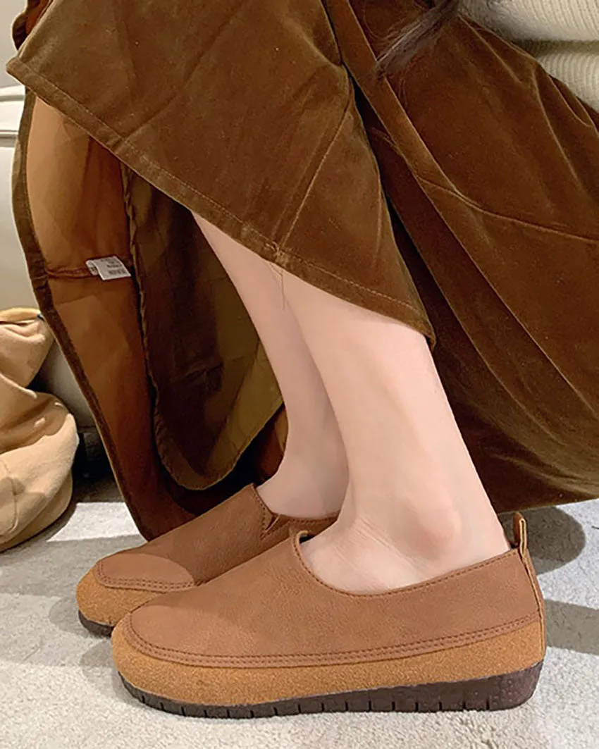 Creamtopmall Minimalist retro soft sole round toe loafers