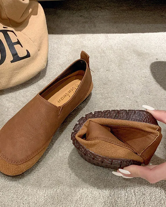 Creamtopmall Minimalist retro soft sole round toe loafers