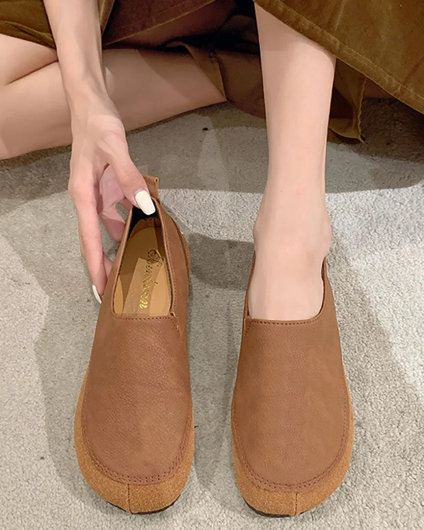 Creamtopmall Minimalist retro soft sole round toe loafers