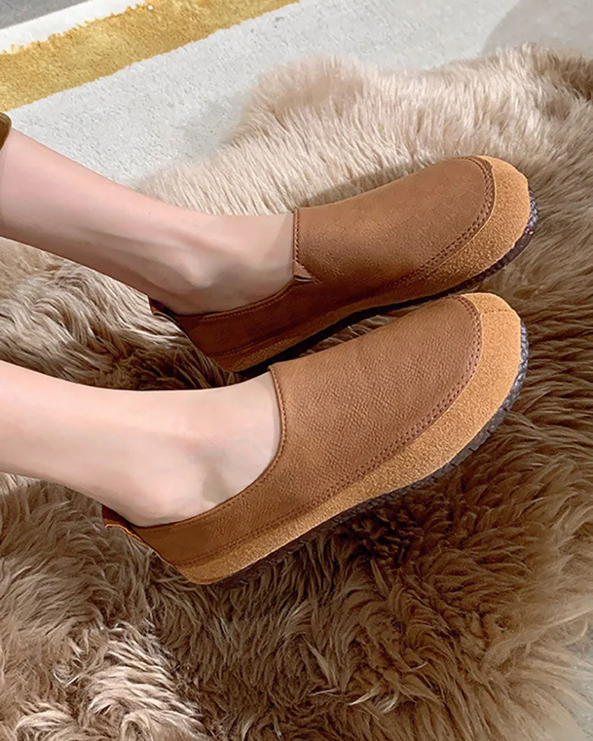 Creamtopmall Minimalist retro soft sole round toe loafers