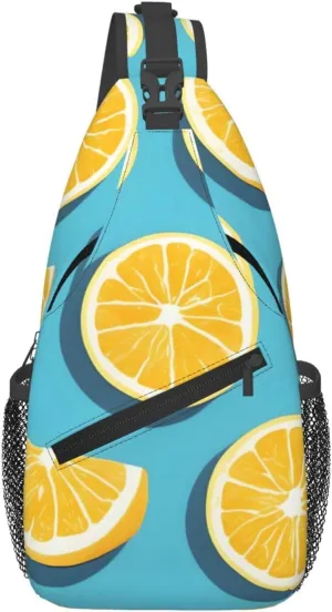 Cross Chest Bag Diagonally - Quality, Durable, and Spacious Shoulder Bag for Men and Women Lemon wedges Prints
